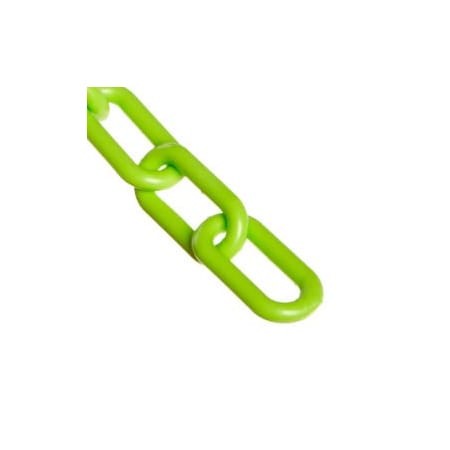 Gec Mr. Chain Plastic Chain Barrier, 1-1/2inx25'L, Safety Green 30014-25